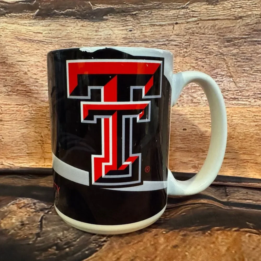 Texas Tech University Mug Black Red White 15oz Ceramic Licensed Collegiate